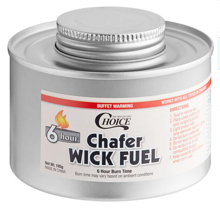 6 Hour Wick Chafing Dish Fuel with Safety Twist Cap (Pack of 6)