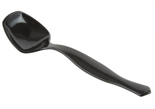 8.5" Black Disposable Plastic Serving Spoon (Pack of 2)