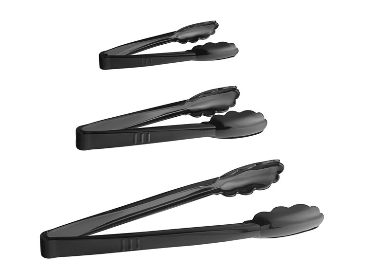 9" Extra Heavy-Duty Black Disposable Tongs