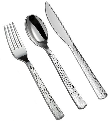 Hammered 7 1/4" Extra Heavy Weight Silver Cutlery - Pack of 24