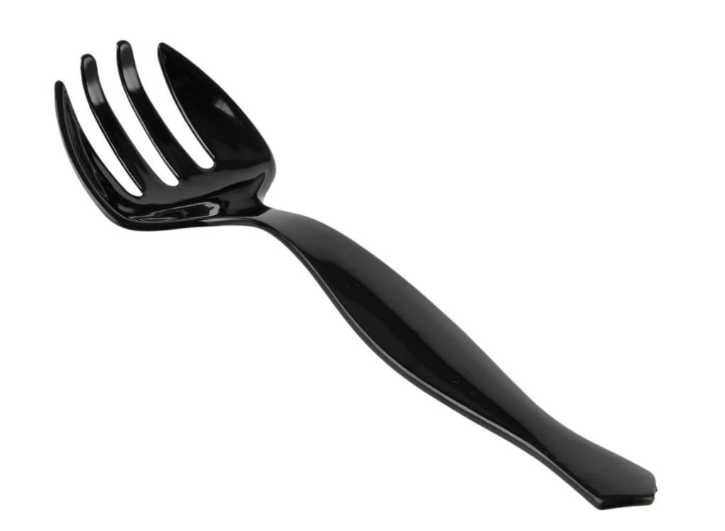 8.5" Black Disposable Plastic Serving Fork (Pack 2)