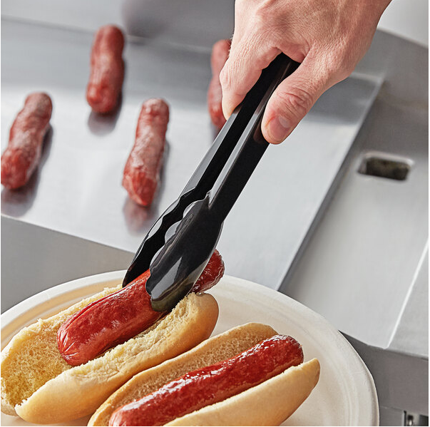 9" Extra Heavy-Duty Black Disposable Tongs